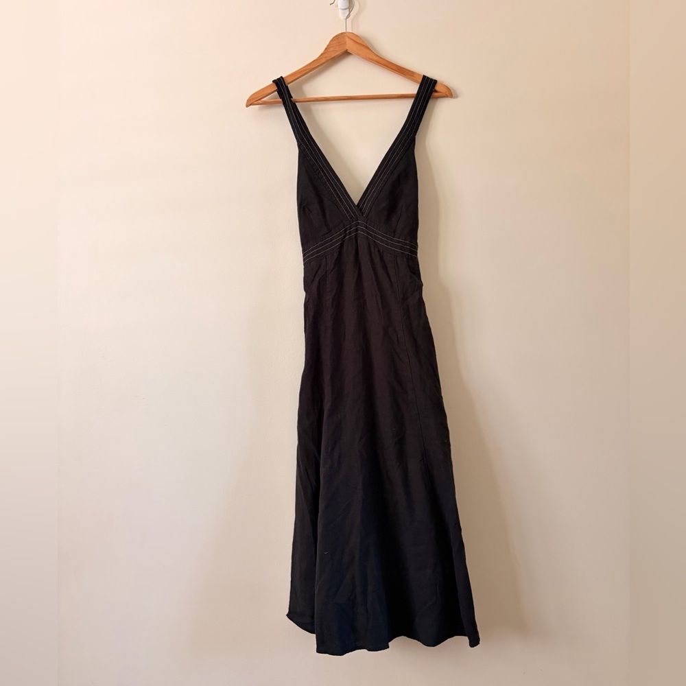 Meghan Noland 90s Black V-Neck Maxi Dress